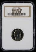 1957 Jefferson Proof Nickel 5c NGC PF68 Cameo