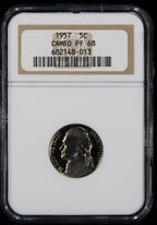 1957 Jefferson Proof Nickel 5c NGC PF68 Cameo
