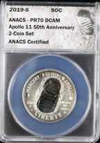 2019-S Apollo 11 50th Anniversary 50c ANACS PR70DCAM