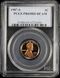 1987-S Proof Lincoln Cent 1c PCGS PR69 Rd RED Deep Cameo