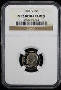 1983-S Proof Roosevelt Dime 10c NGC PF70 UCAM Ultra Cameo