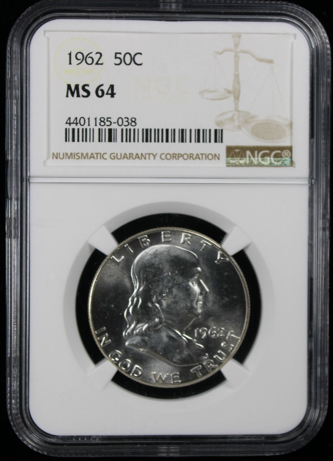 1962 Franklin Half Dollar 50c NGC MS64