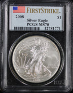 2008 Silver Eagle PCGS MS70 First Strike