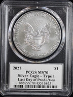 2021 Silver Eagle PCGS MS70 Last Day of Production Cleveland Signed