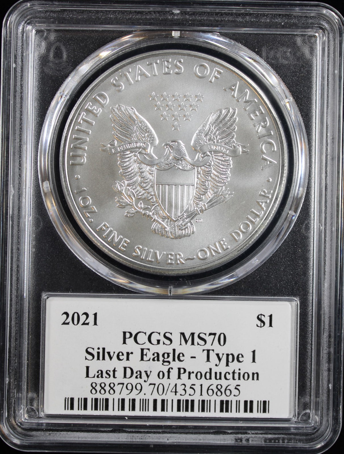 2021 Silver Eagle PCGS MS70 Last Day of Production Cleveland Signed