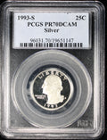 1993-S Proof Washington Silver Quarter 25c PCGS PR70 DCAM Deep Cameo