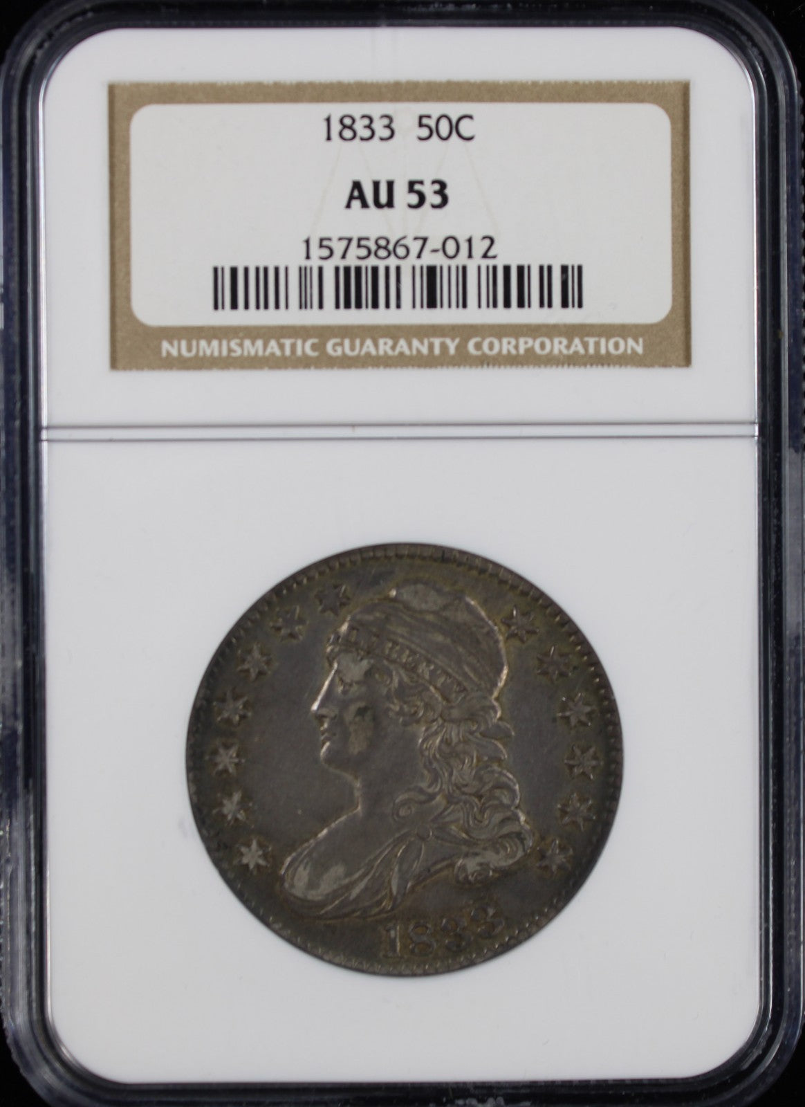 1833 Bust Half 50c NGC AU53