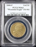 2000-P Sacagawea Dollar $1 PCGS MS64 Wounded Eagle