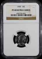 1959 Proof Roosevelt Silver Dime 10c NGC PF68  UC Ultra Cameo