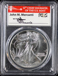 1987-S Silver Eagle PCGS MS70 Mercanti Signed