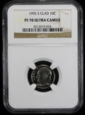 1992-S Proof Roosevelt Dime 10c NGC PF70 UCAM Ultra Cameo Clad