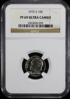 1972-S Proof Roosevelt Dime 10c NGC PF69 UC Ultra Cameo