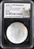 2019 Apollo 11 50th Anniversary Moon Missions Releases $1 NGC MS70