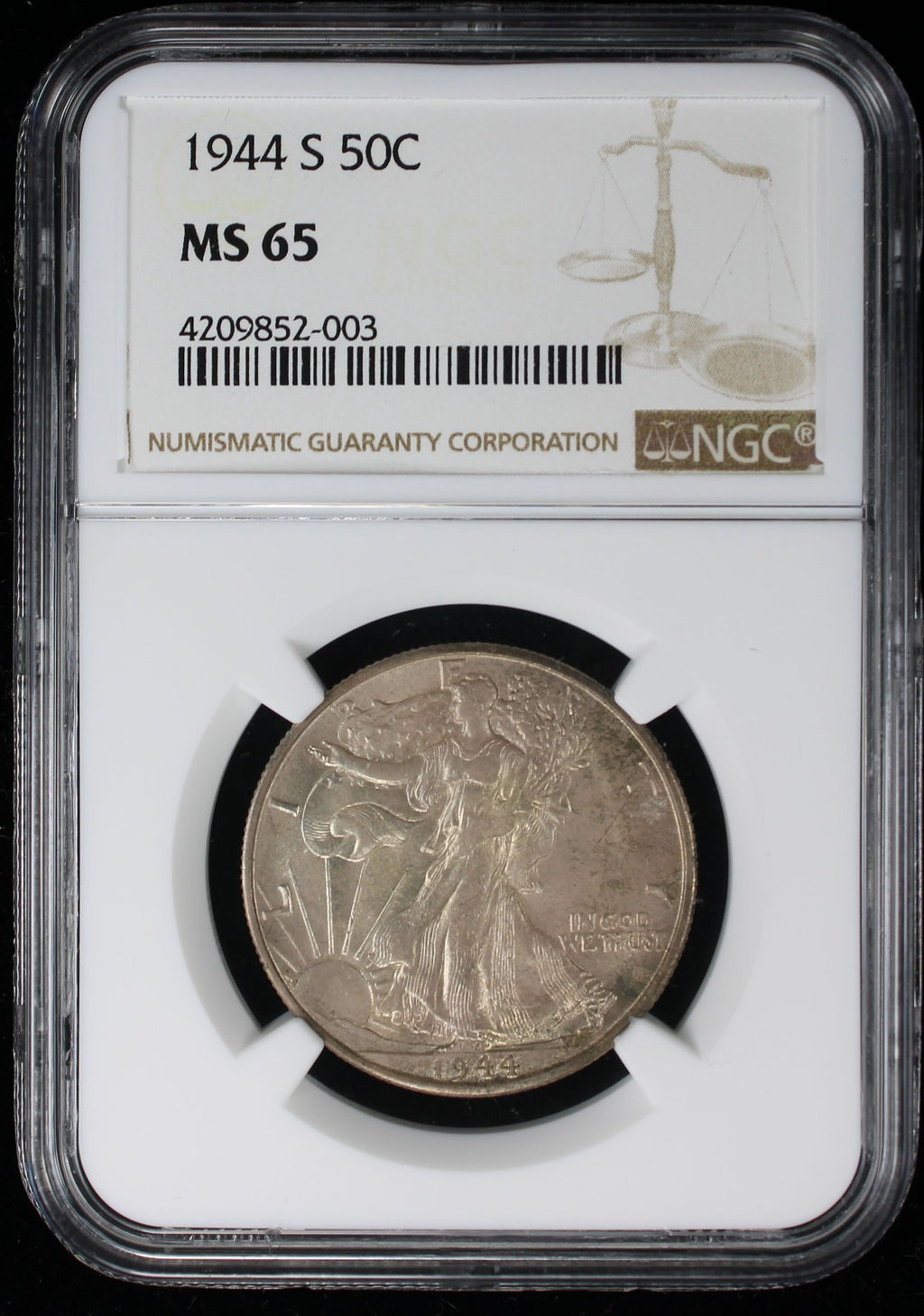1944-S Walking Liberty Half Dollar 50c NGC MS65