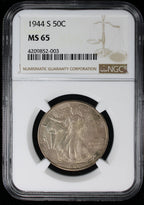 1944-S Walking Liberty Half Dollar 50c NGC MS65