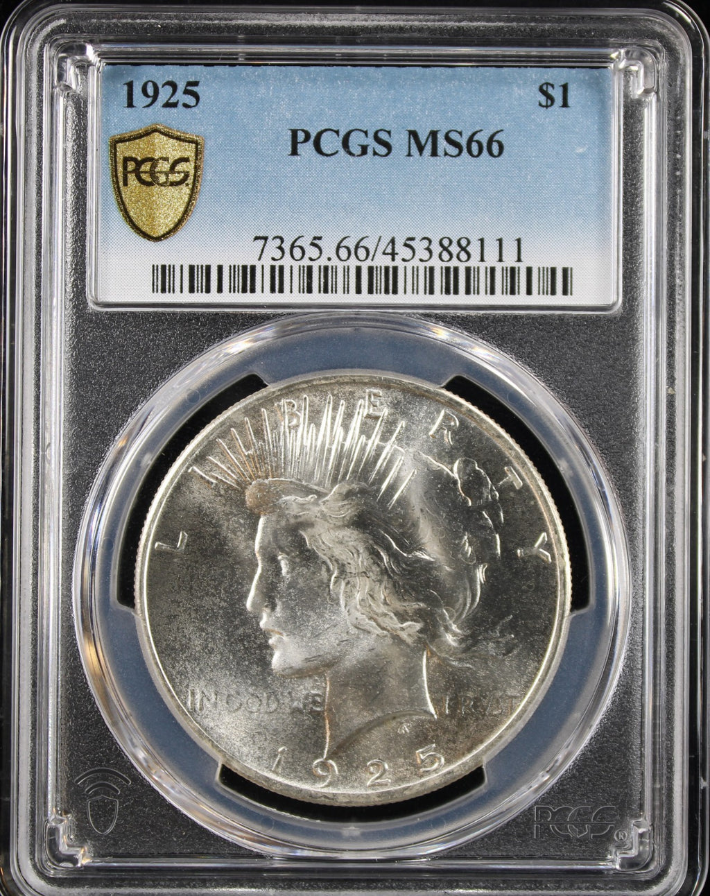1925 Peace $1 PCGS MS66