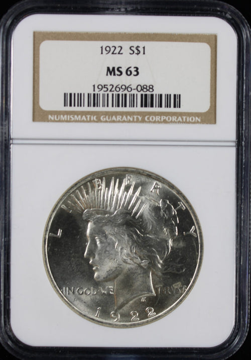 1922 Peace $1 NGC MS63