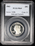 1963 Proof Washington Silver Quarter 25c PCGS PR69