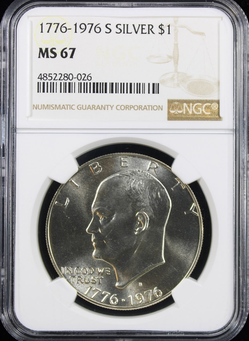 1976-S Eisenhower Silver Dollar $1 NGC MS67