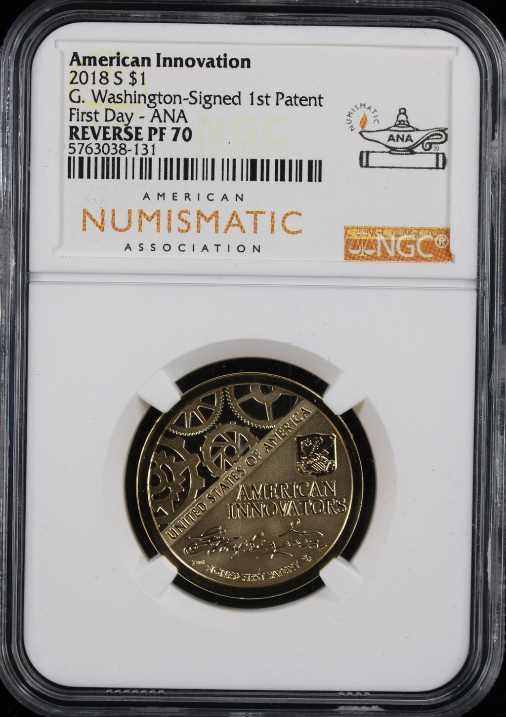 2018-S American Innovation $1 First Day ANA Reverse PF70