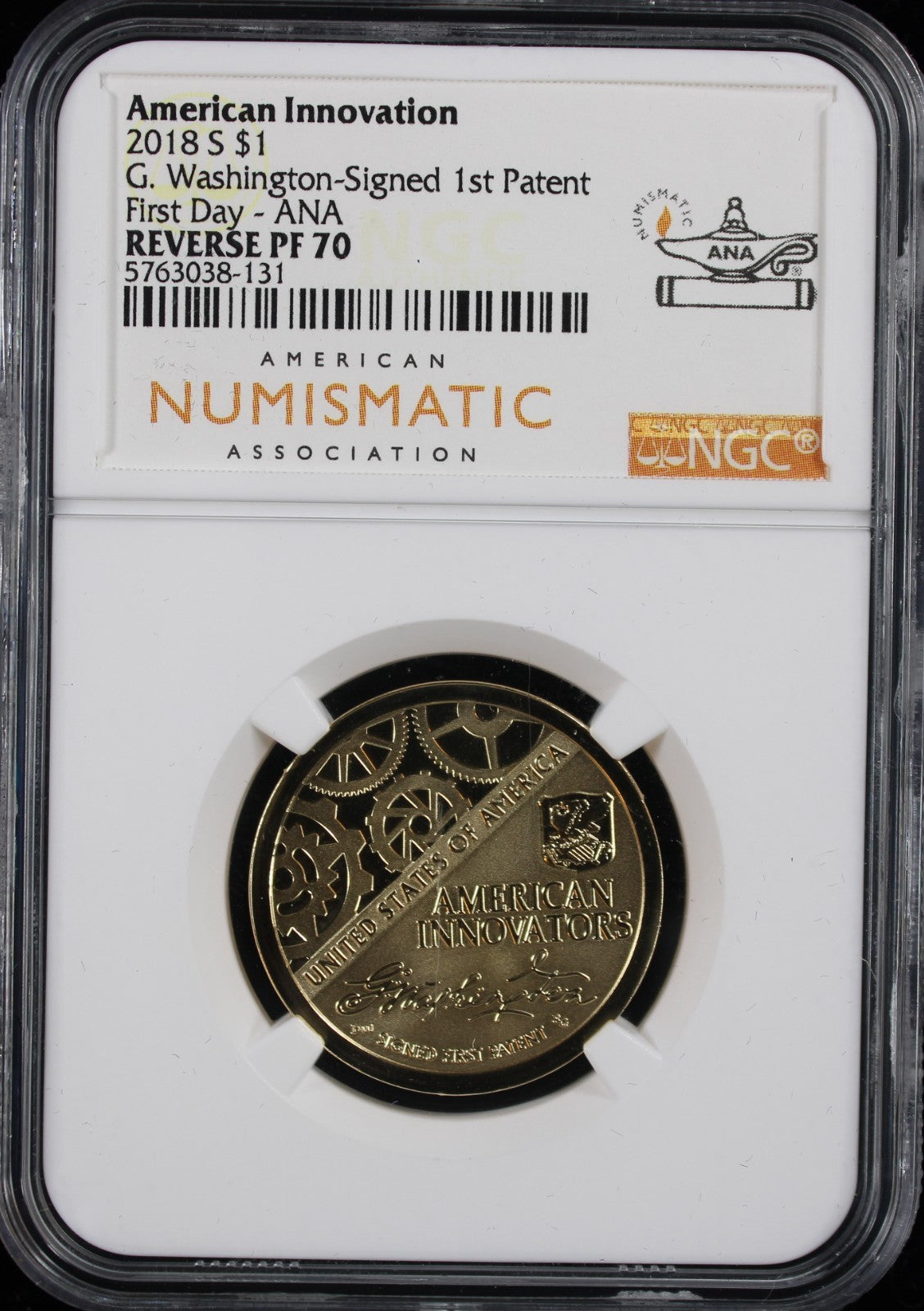 2018-S American Innovation $1 First Day ANA Reverse PF70