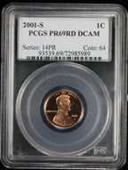 2001-S Proof Lincoln Cent 1c PCGS PR69 Rd RED Deep Cameo