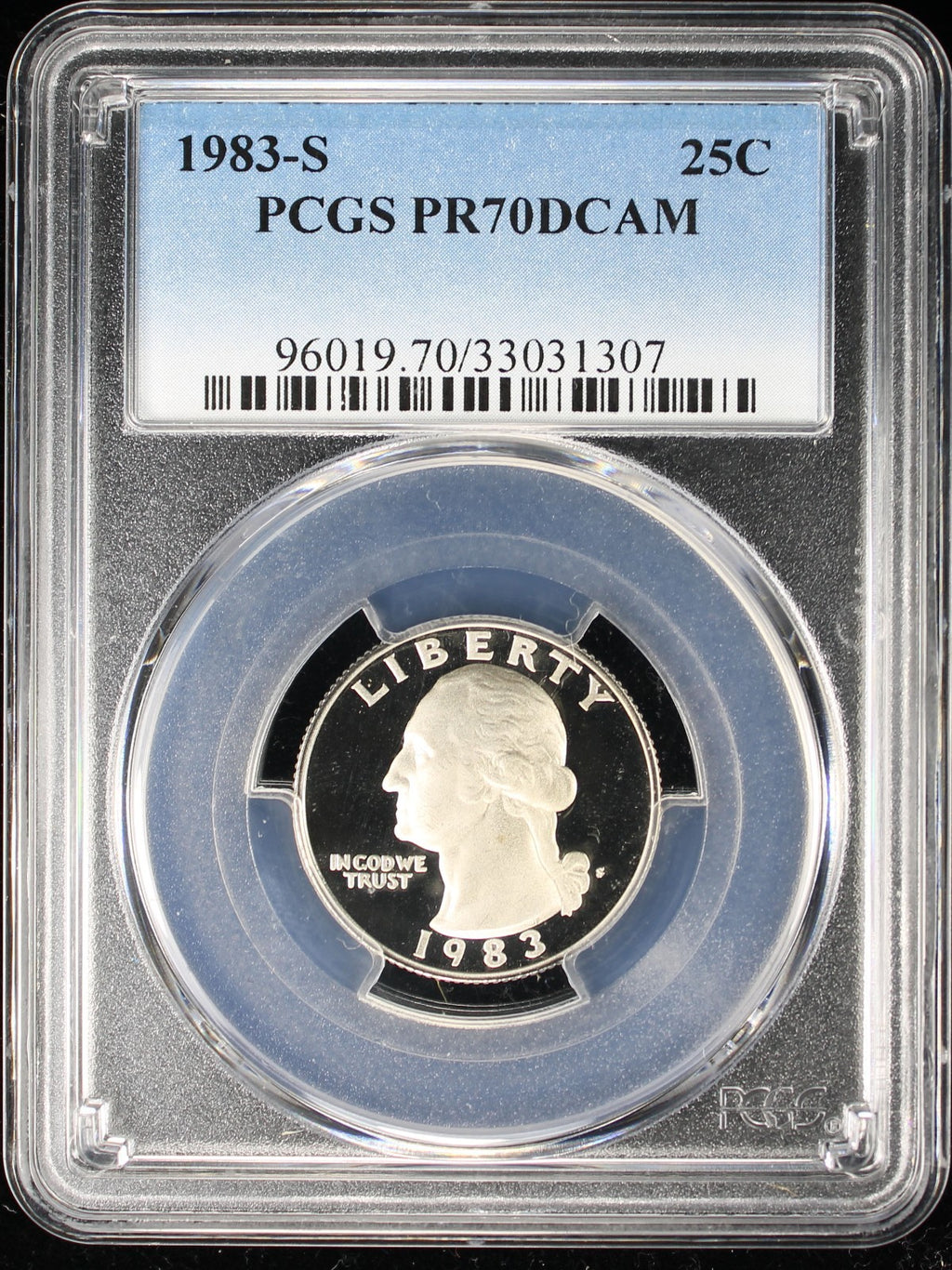 1983-S Proof Washington Quarter 25c PCGS PR70 DCAM Deep Cameo