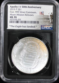 2019 Apollo 11 50th Anniversary Moon Missions Releases $1 NGC MS70