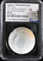 2019 Apollo 11 50th Anniversary Moon Missions Releases $1 NGC MS70