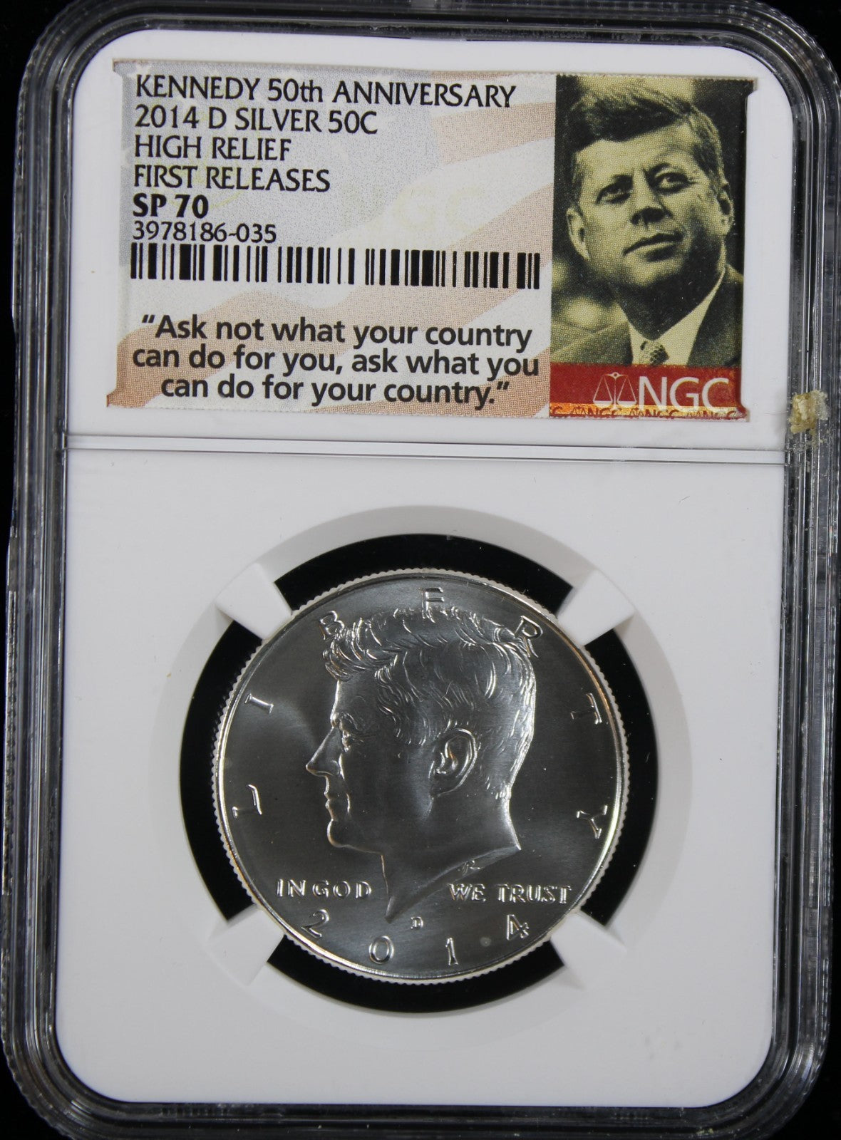 2014-D Kennedy Special Proof Half Dollar 50c NGC SP 70 High Relief
