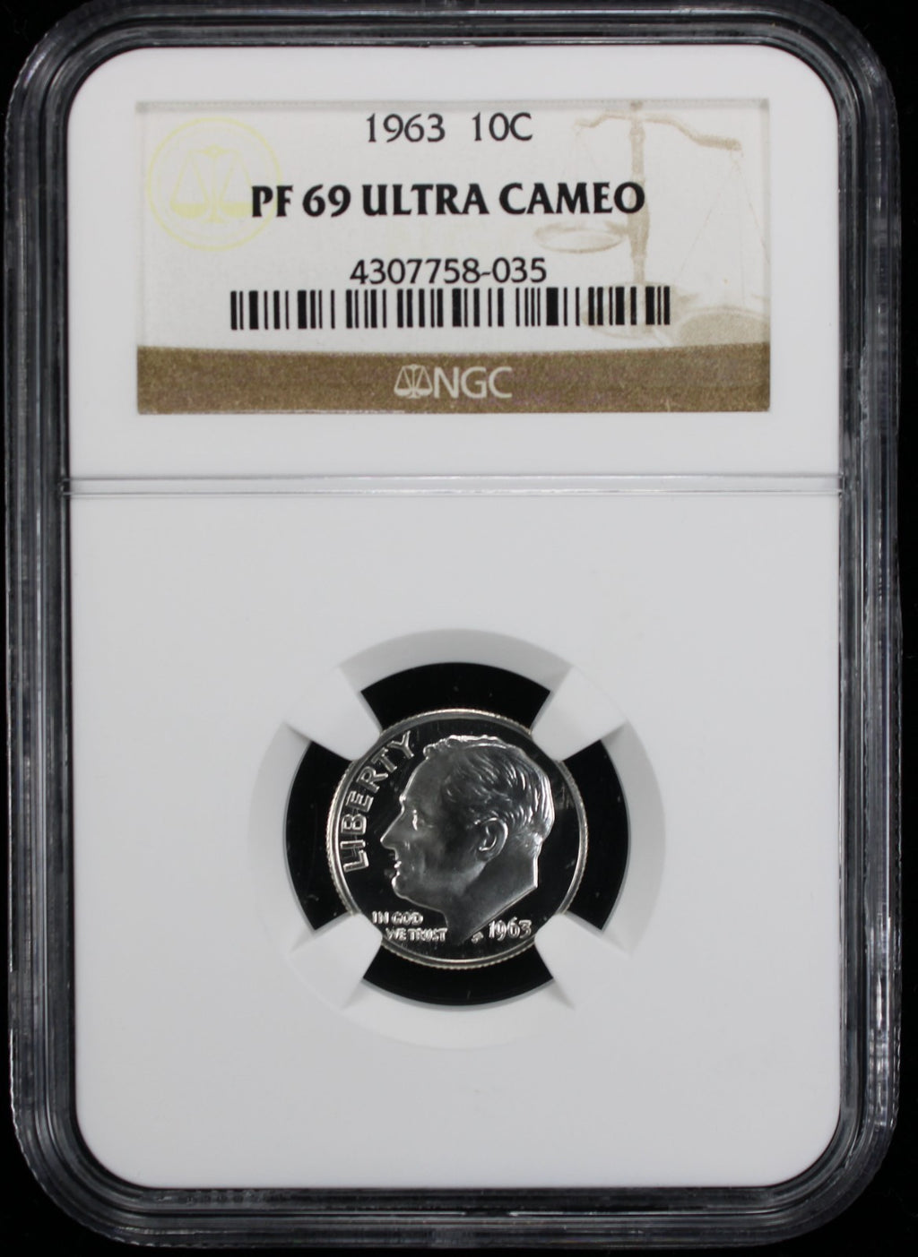 1963 Proof Roosevelt Silver Dime 10c NGC PF69 UC Ultra Cameo