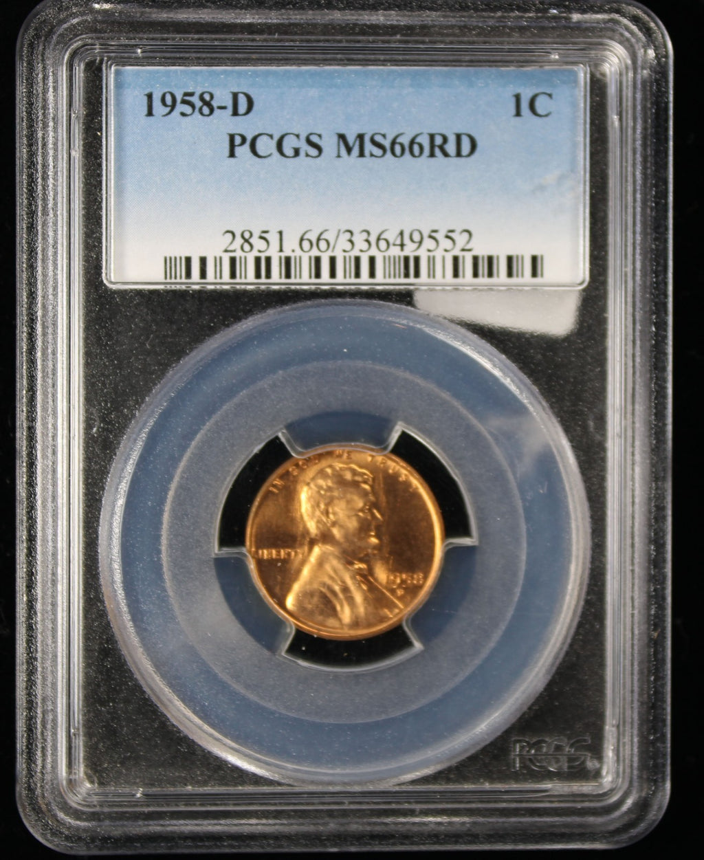 1958-D Wheat Lincoln Cent 1c PCGS MS66 RD
