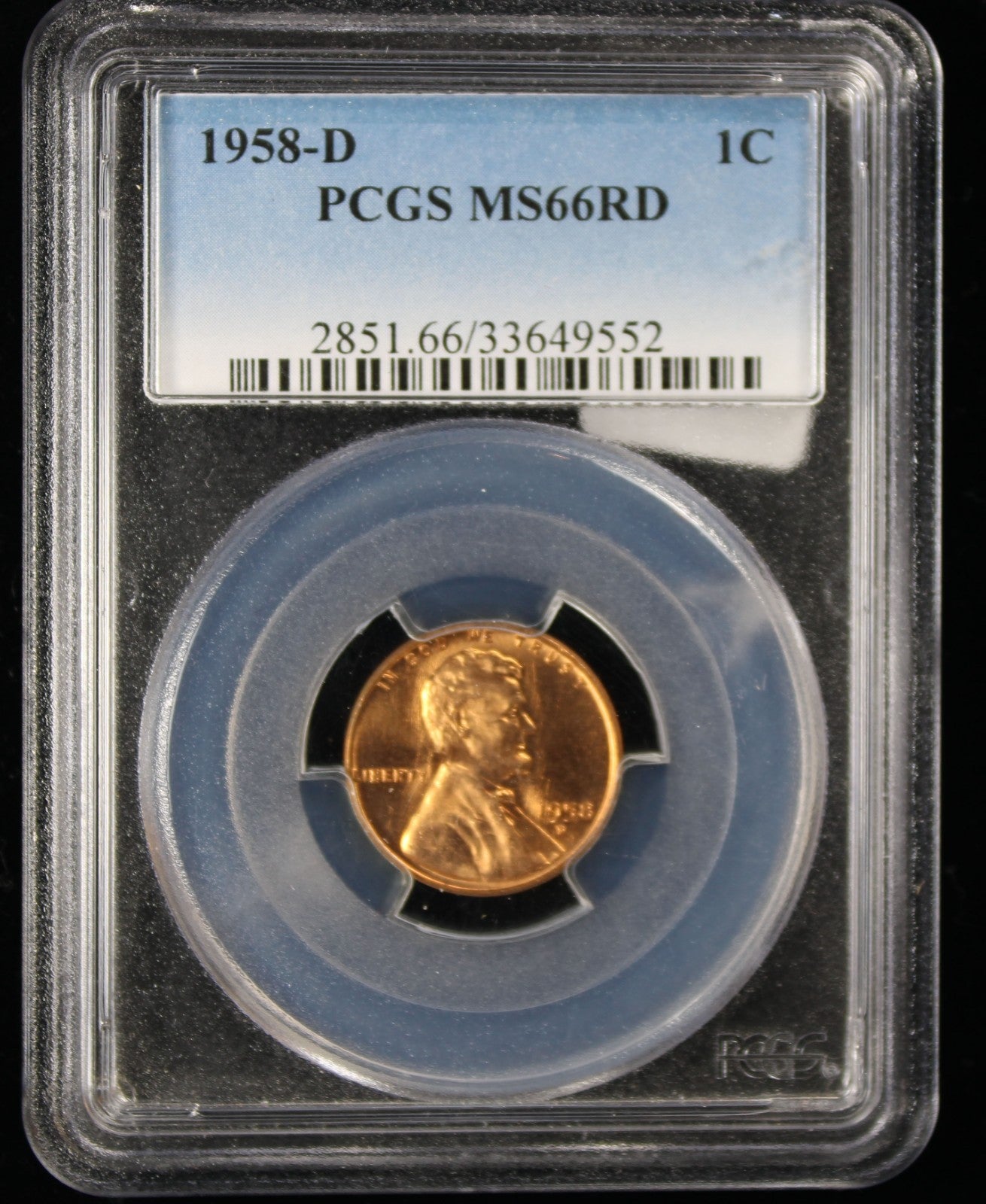 1958-D Wheat Lincoln Cent 1c PCGS MS66 RD