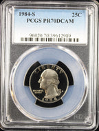 1984-S Proof Washington Quarter 25c PCGS PR70DCAM
