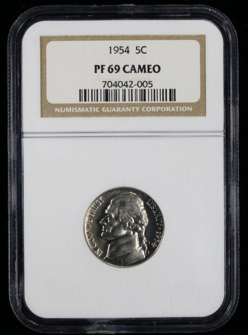 1954 Jefferson Proof Nickel 5c NGC PF69 Cameo