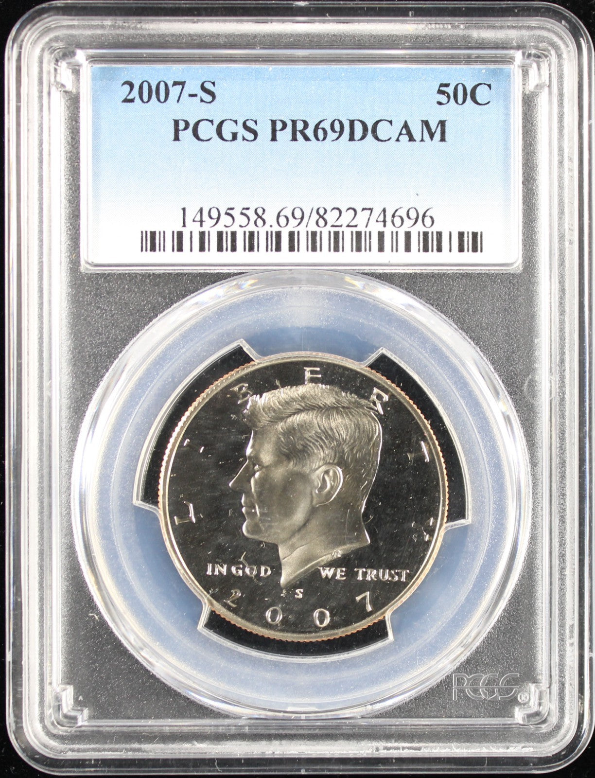 2007-S Kennedy Proof Half Dollar 50c PCGS PR69 Deep Cameo