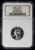 1953 Proof Washington Silver Quarter 25c NGC PF68