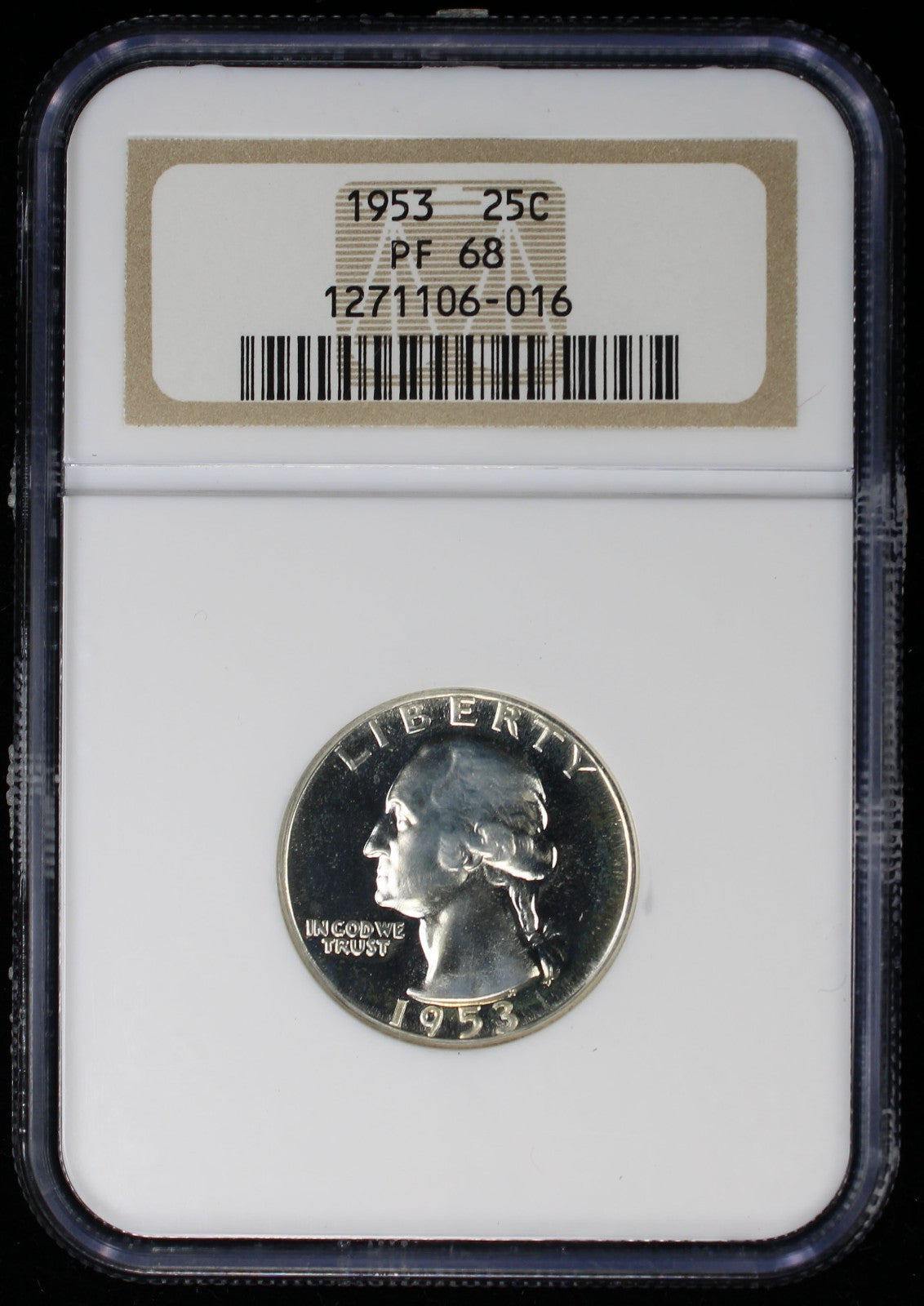 1953 Proof Washington Silver Quarter 25c NGC PF68