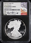 2019-W Silver Eagle NGC PR70UCAM Iskowitz Signed Early Releases