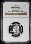 1956 Proof Washington Silver Quarter 25c NGC PF69 Cameo
