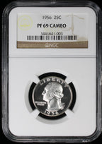 1956 Proof Washington Silver Quarter 25c NGC PF69 Cameo