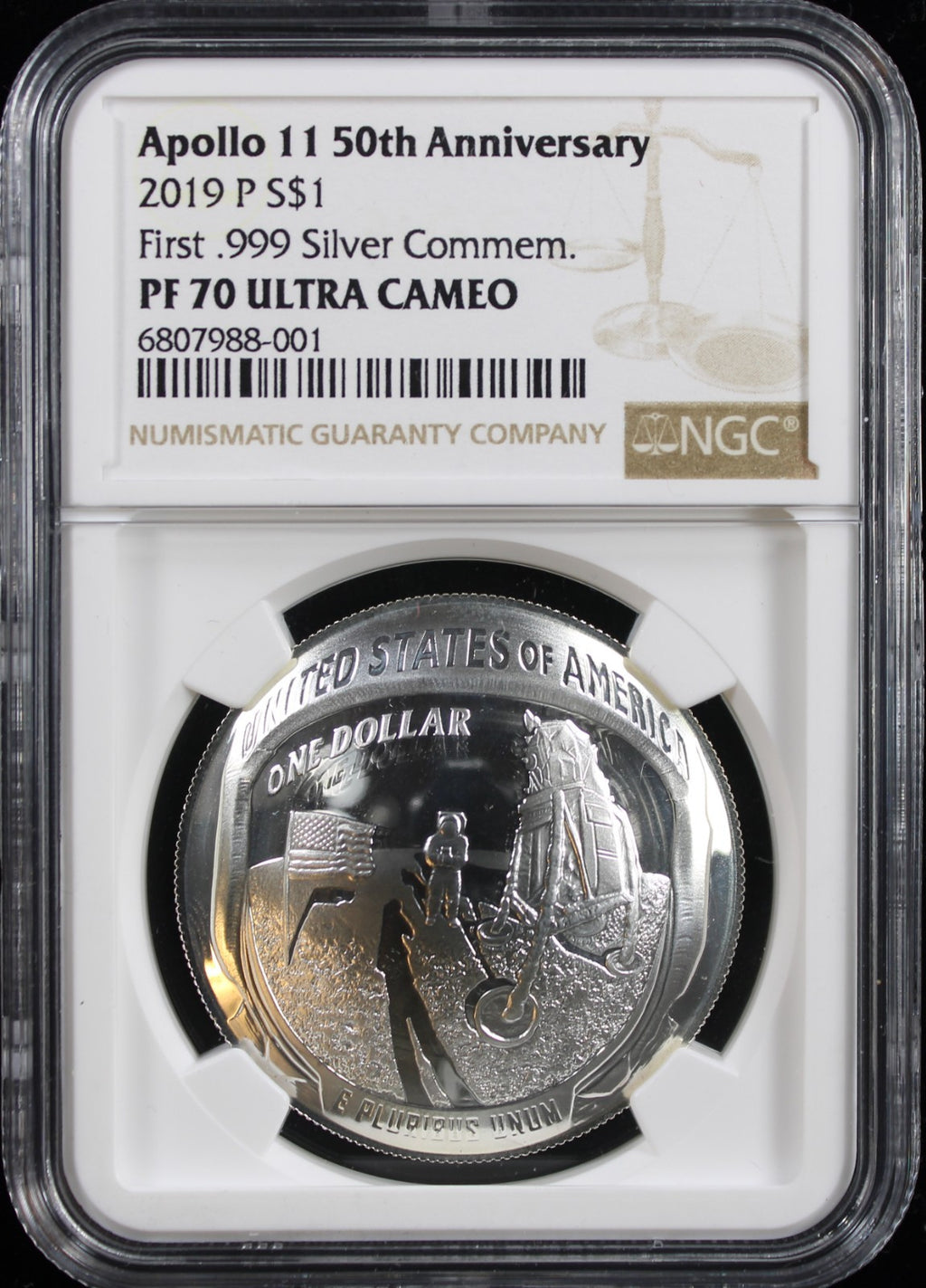 2019 Apollo 50th Anniversary $1 NGC PF70 Ultra Cameo