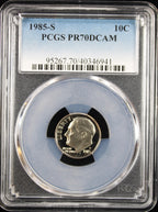 1985-S 10c PCGS PR70DCAM