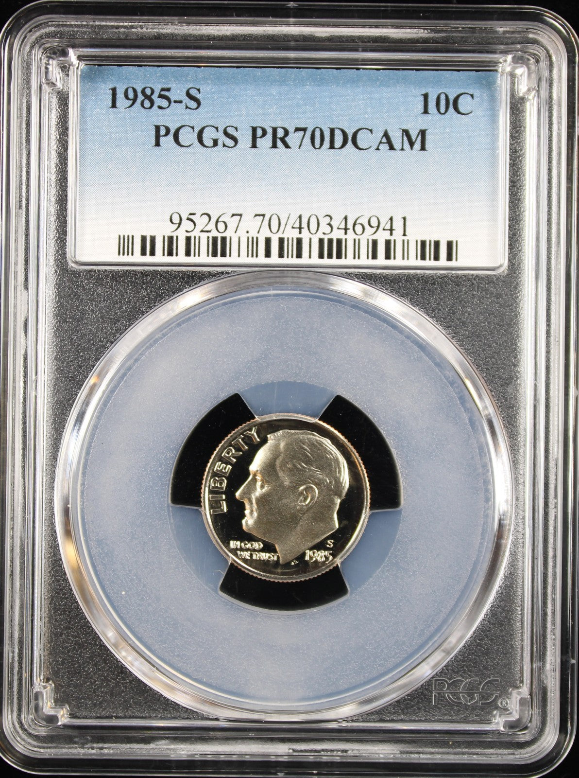 1985-S 10c PCGS PR70DCAM