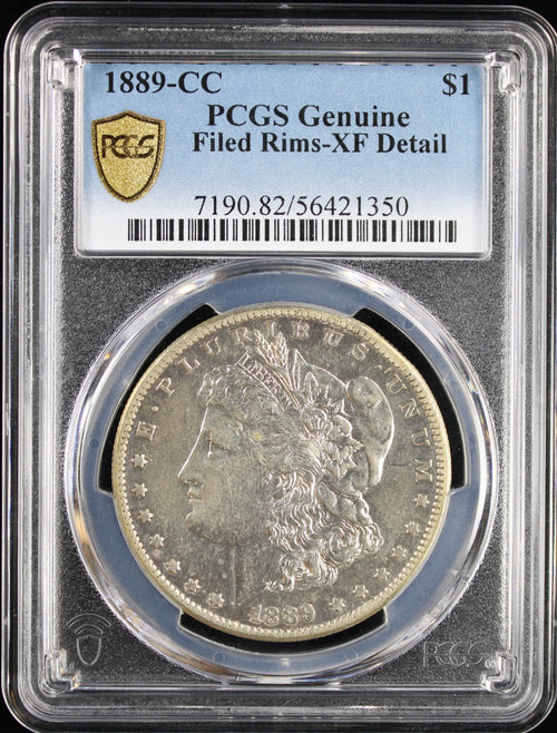 1889-CC $1 Morgan PCGS Filed Rims XF Detail