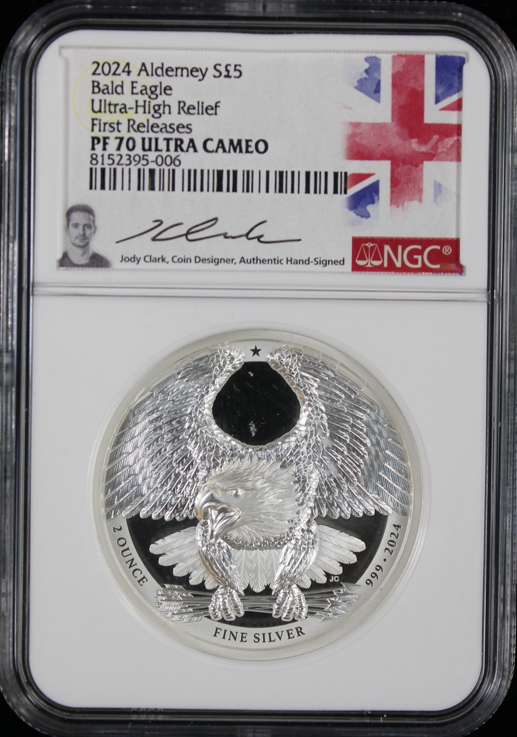 2024 Alderny 5 Pound Bald Eagle NGC PF70 Ultra Cameo