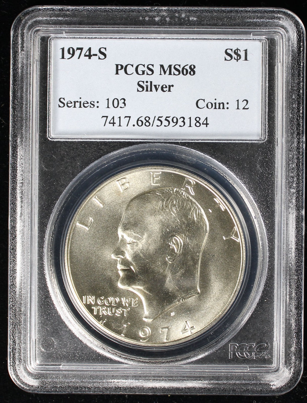 1974-S Eisenhower Silver Dollar $1 PCGS MS68