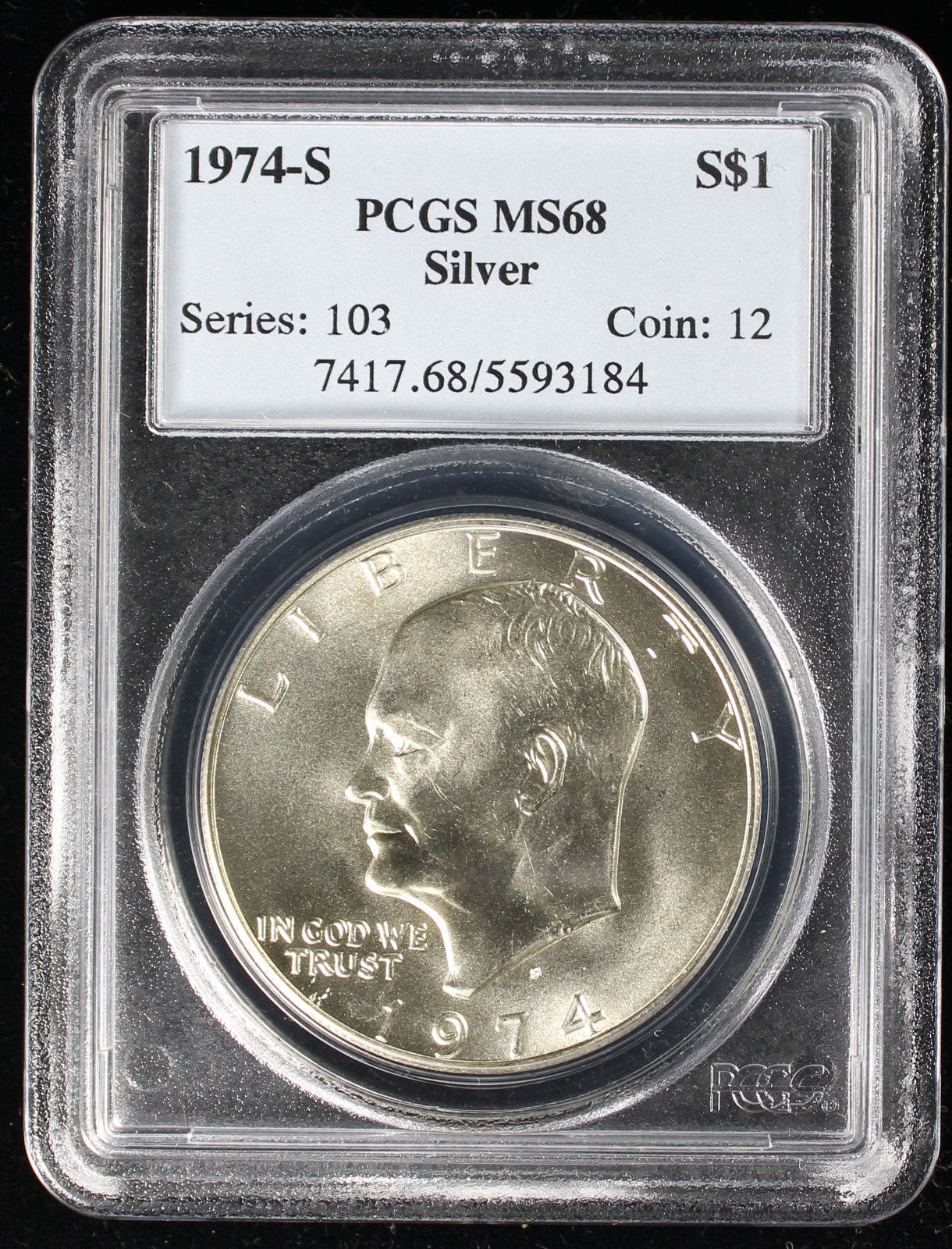 1974-S Eisenhower Silver Dollar $1 PCGS MS68