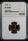 1964 Proof Lincoln Cent 1c NGC PR68 RD