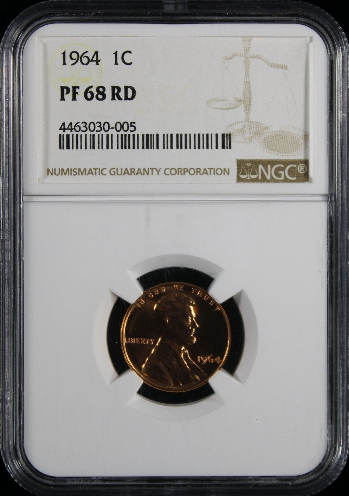1964 Proof Lincoln Cent 1c NGC PR68 RD